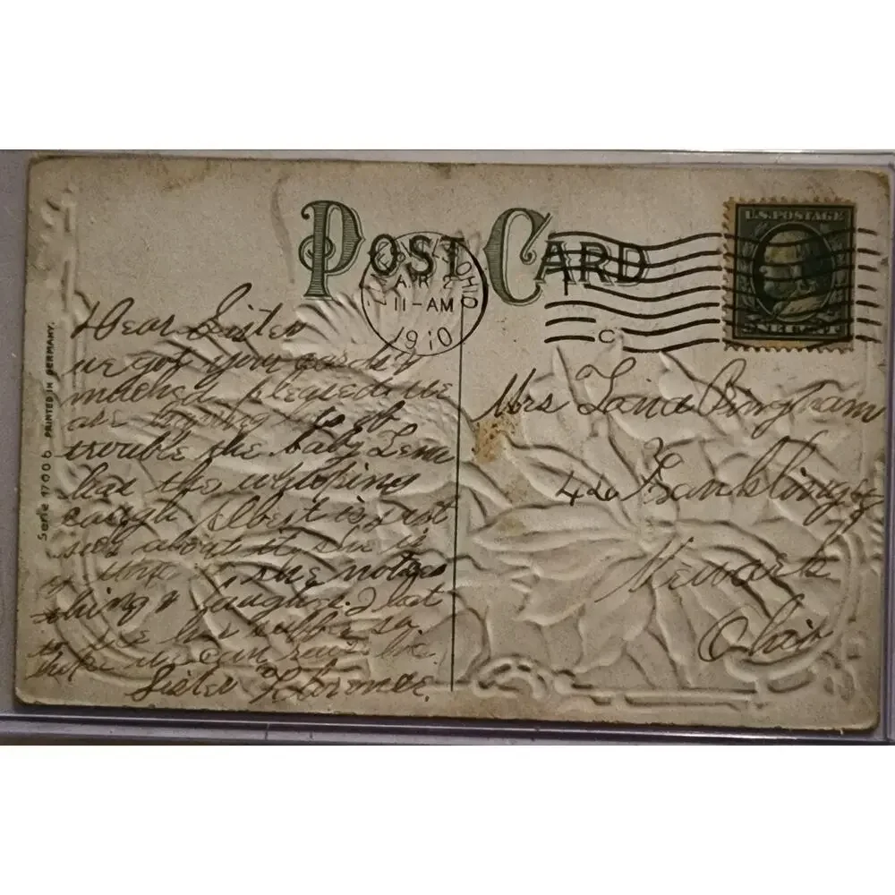 Lot Of Four Vintage Antique Embossed Postcards Flowers Birthday